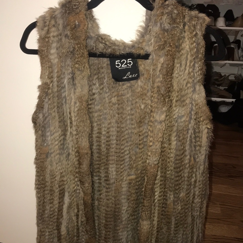 525 America hooded fur vest